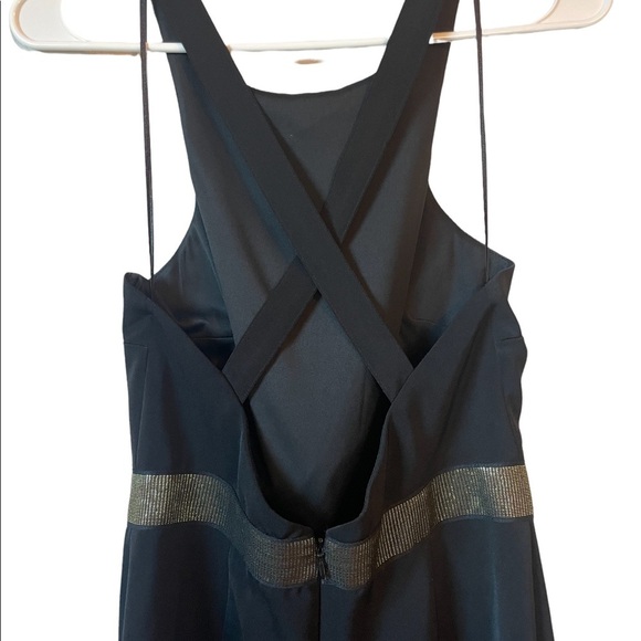 EXPRESS Black Crisscross Back Sheer Maxi Dress Size 8 - Picture 5 of 8